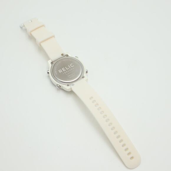 Relic by Fossil White Digital Watch 42mm Alarm Chrono Silicone w New Battery - Picture 15 of 16
